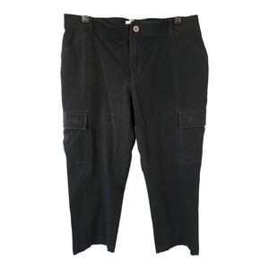Chicos Women Black Cargo Capri Pants Size 2